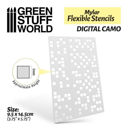 Flexible Mylar  Schablone - Digital Camo